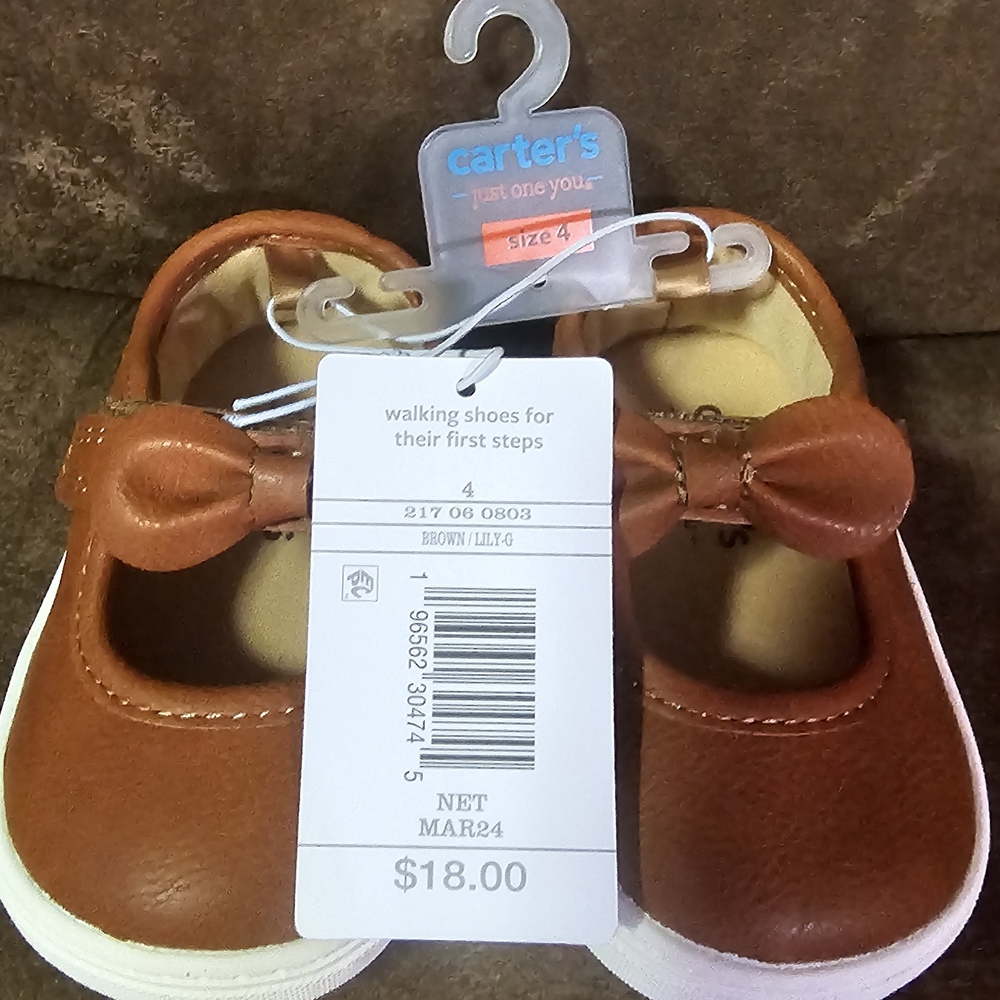 Carter's Tan Dress Shoes with Bow - Picture 2 of 2